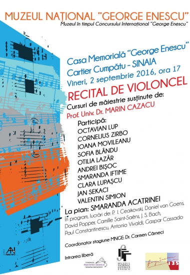 Recital de violoncel - cursuri de măiestrie susținute de Marin Cazacu